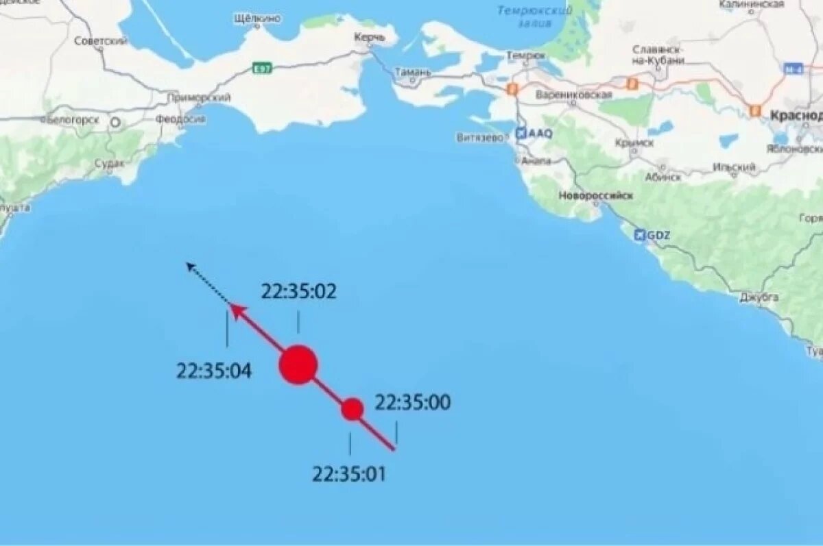    Упавший 11 марта метеорит пролетел в 100 км южнее Крымского моста