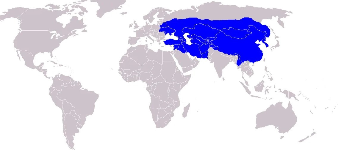 Монгольская империя на пике могущества
