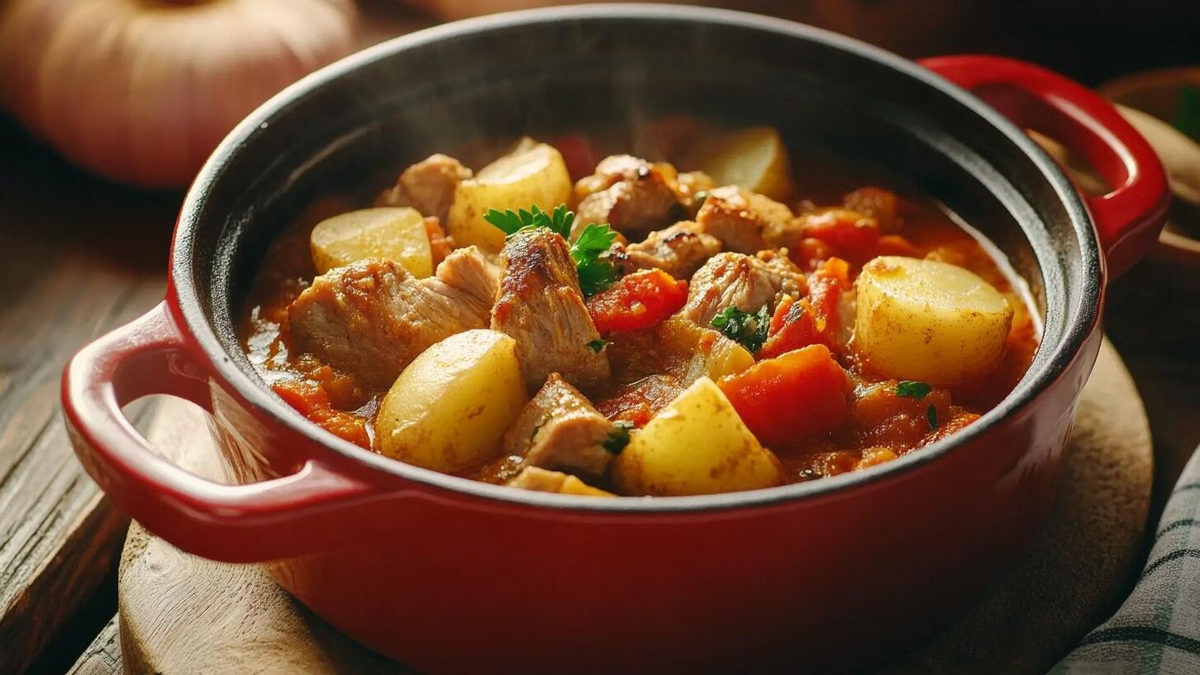 жаркое из свинины в томатном соусе-из интернета