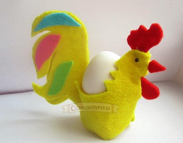 Подставка для яйца из фетра "Петушок" на Пасху