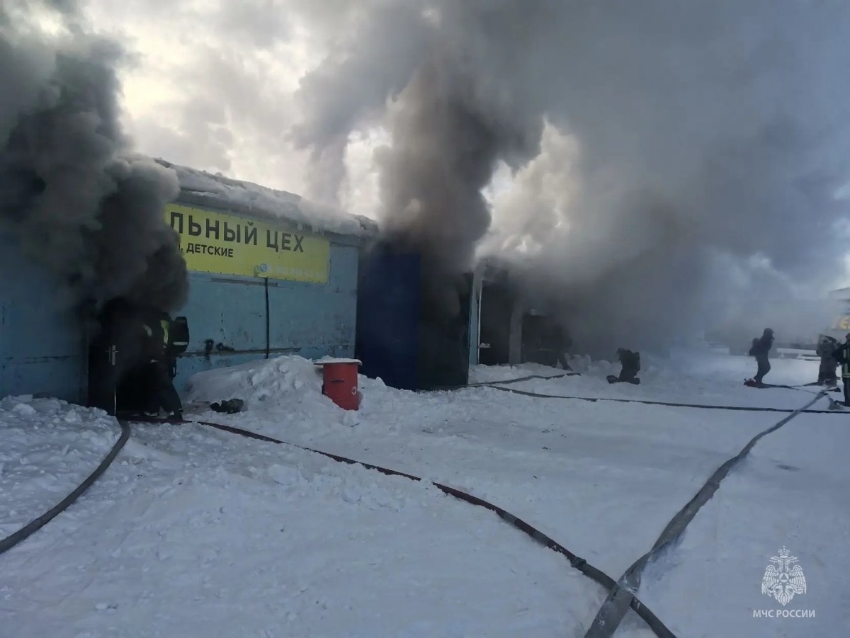    В Сургуте горели гараж и арочник мебельного цеха