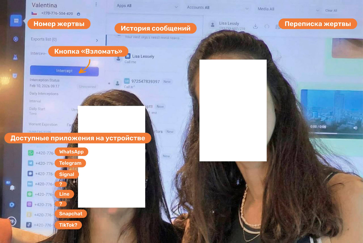 Интерфейс шпионского ПО Graphite