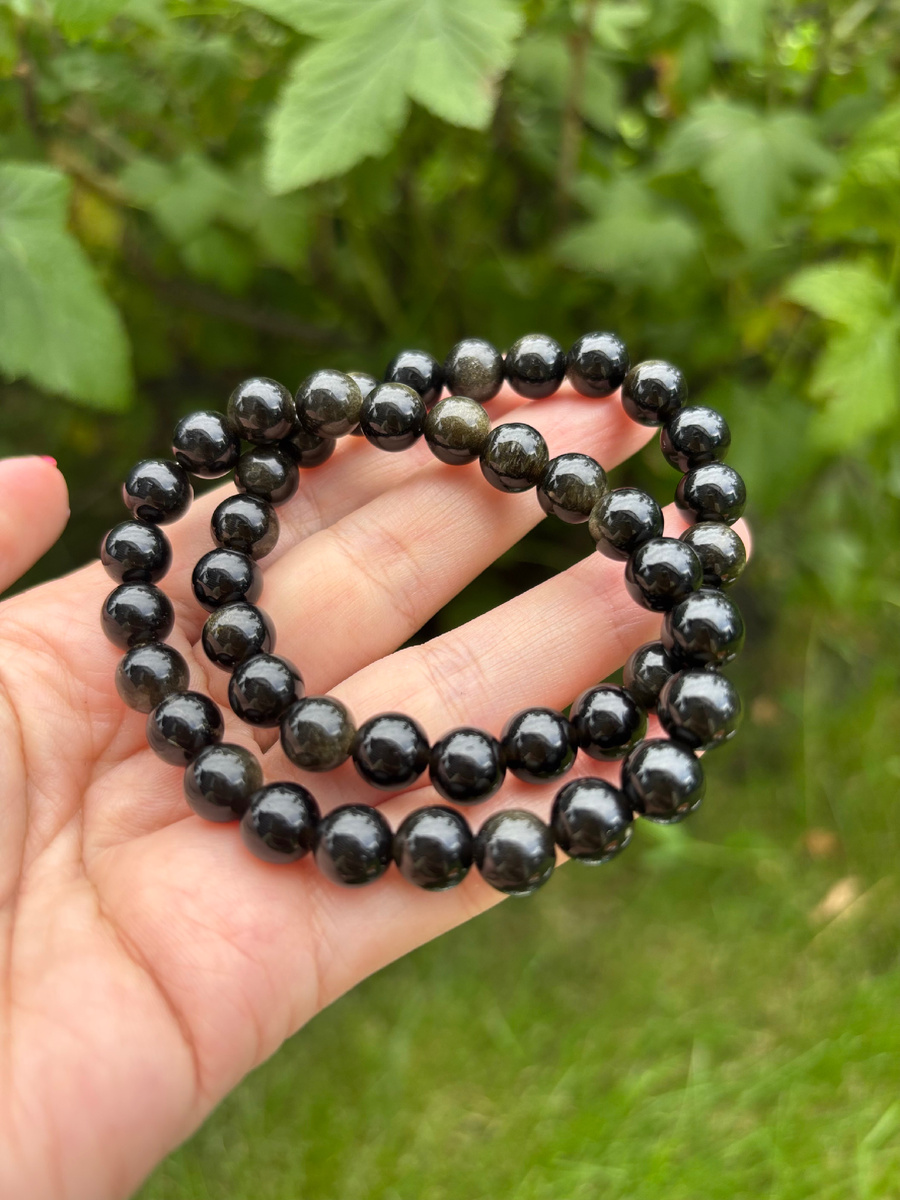 Радужный обсидиан в браслете