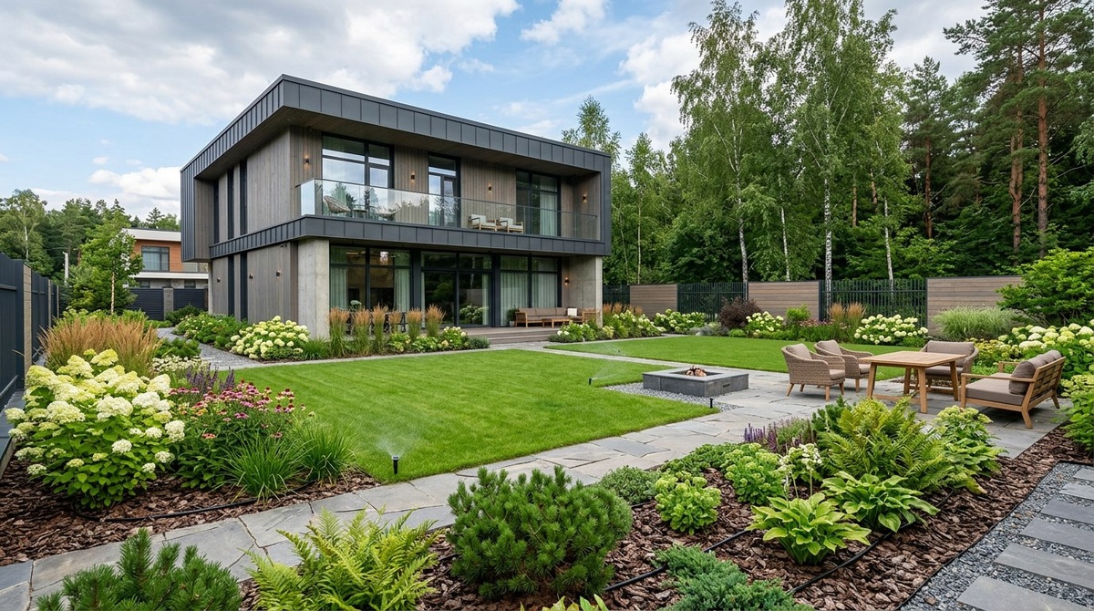 Так выглядит сад, о котором не нужно волноваться — продуманный, ухоженный, с автополивом и системным подходом