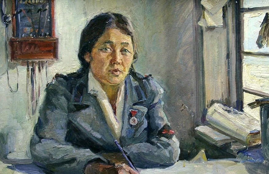     Ирина Шевандронова. Алтайка-телефонистка (фрагмент). 1951   
undefined