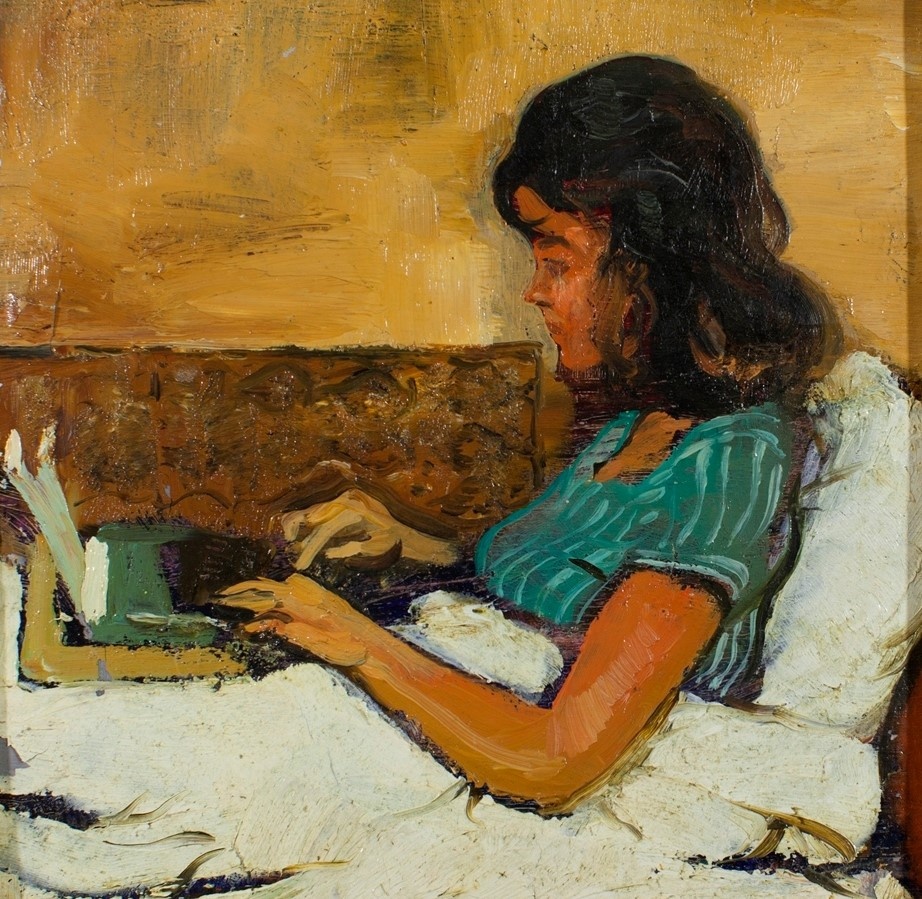 Ю.М.Ракша. Грипп — не помеха работе. 1962. Башкирский государственный художественный музей имени М.В. Нестерова.