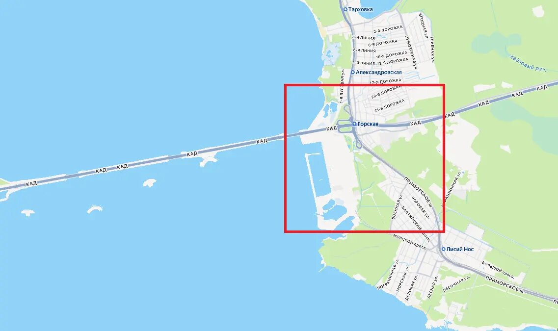    Территория будущей «Горской». Фото: скриншот сервиса «Яндекс Карты»