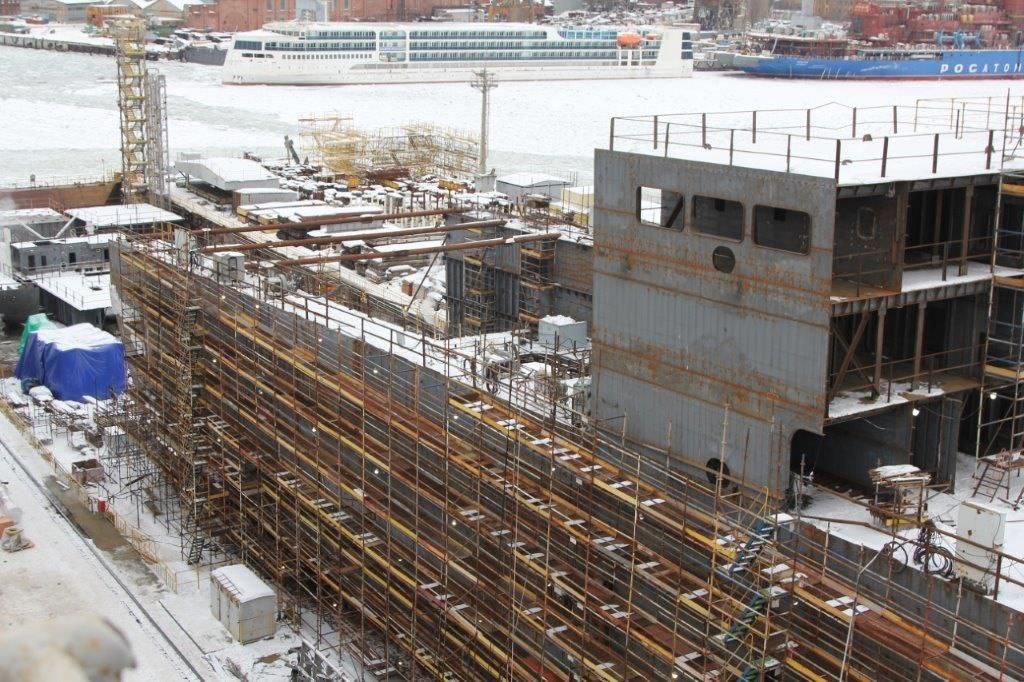 На стапеле установлено уже 102 секции научно-экспедиционного судна "Иван Фролов" / Фото: "Адмиралтейские верфи"  📷
