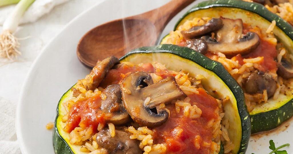 Кабачки, фаршированные грибами