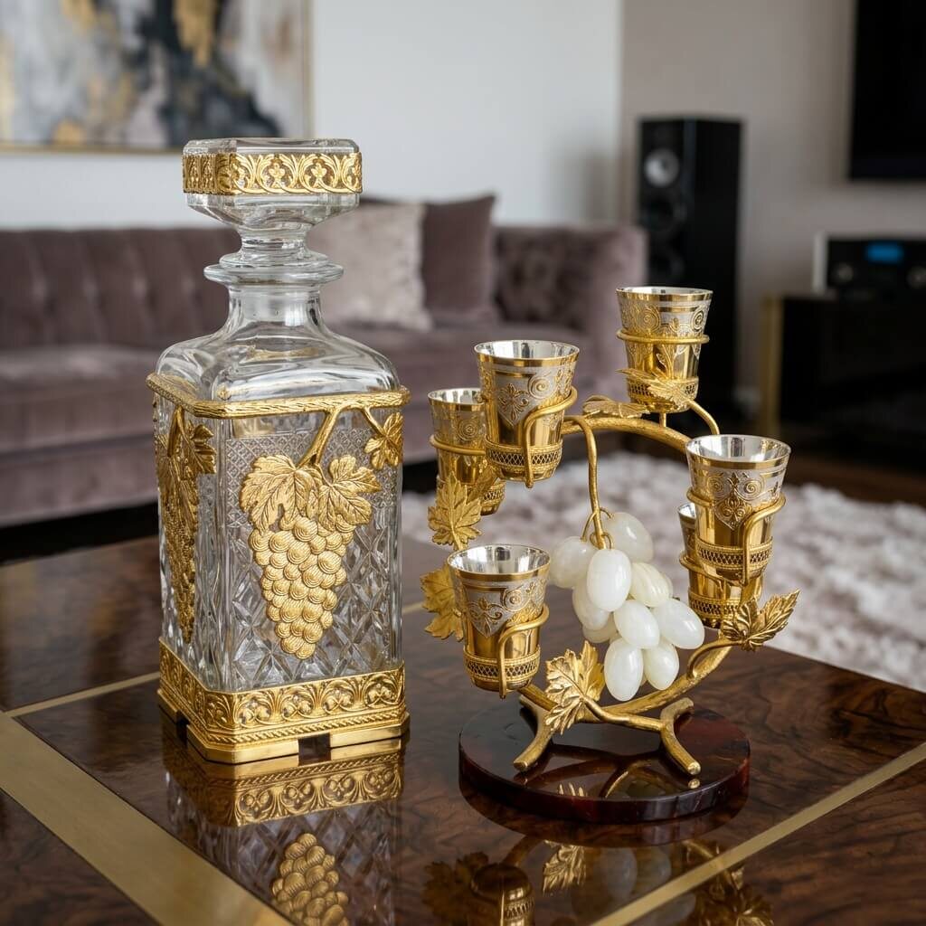 Подарочный золотой комплект "Виноград"