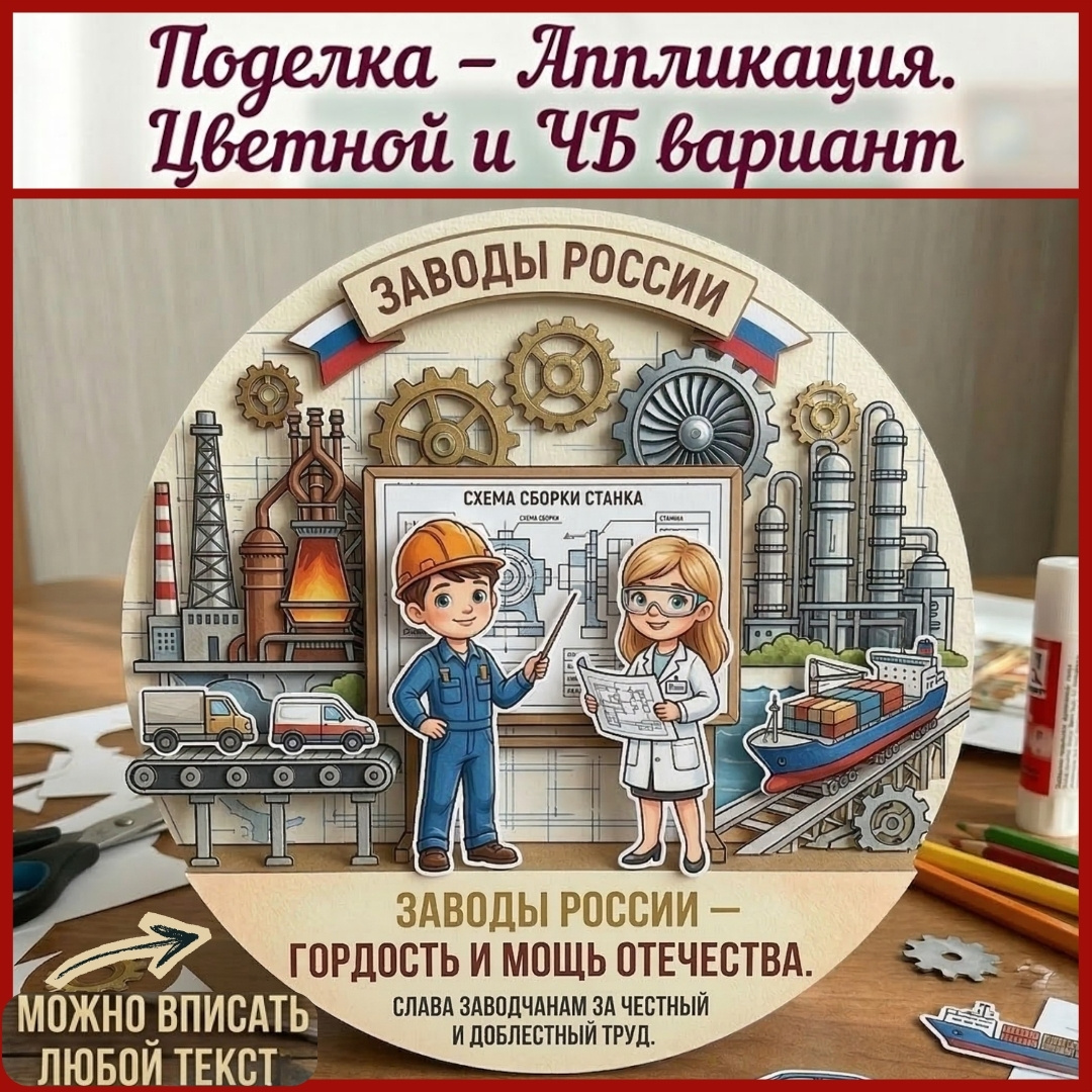 Аппликация (поделка) «Заводы России»