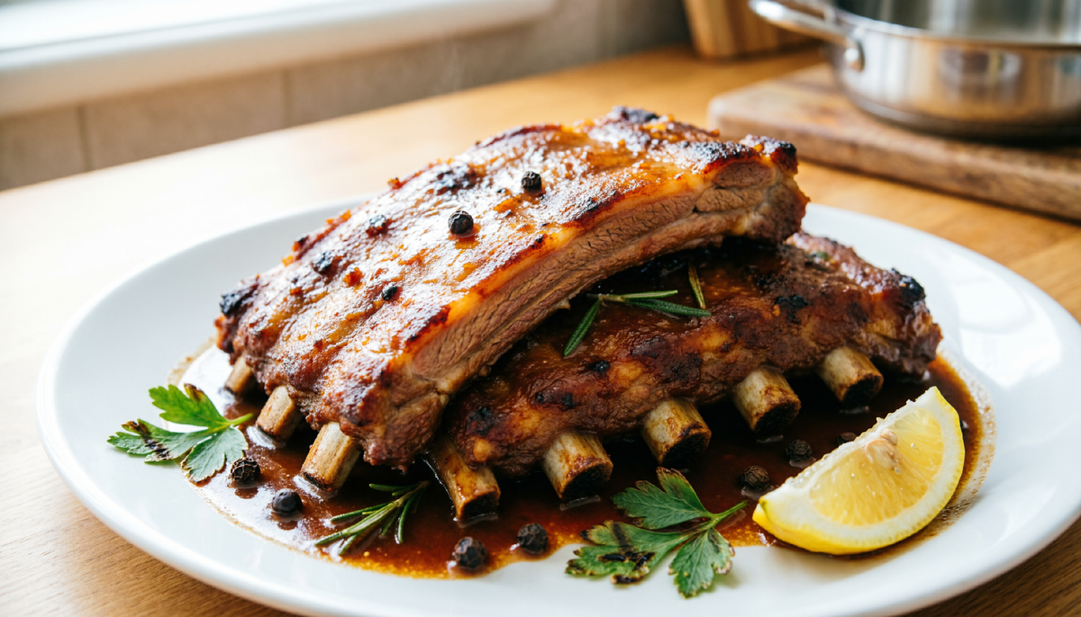 Свиные ребра в пиве