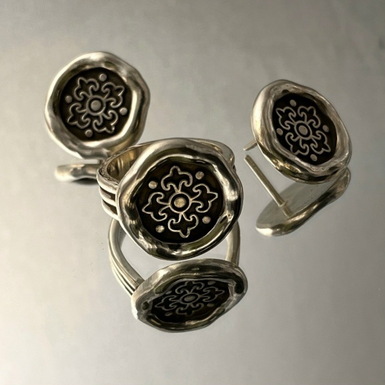 Серьги серебро Македония