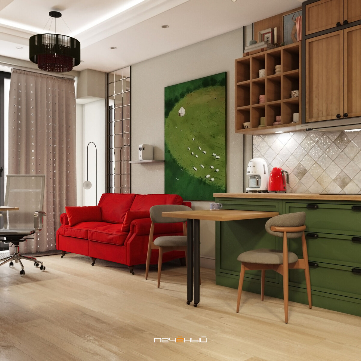 Дизайн кухни-гостиной