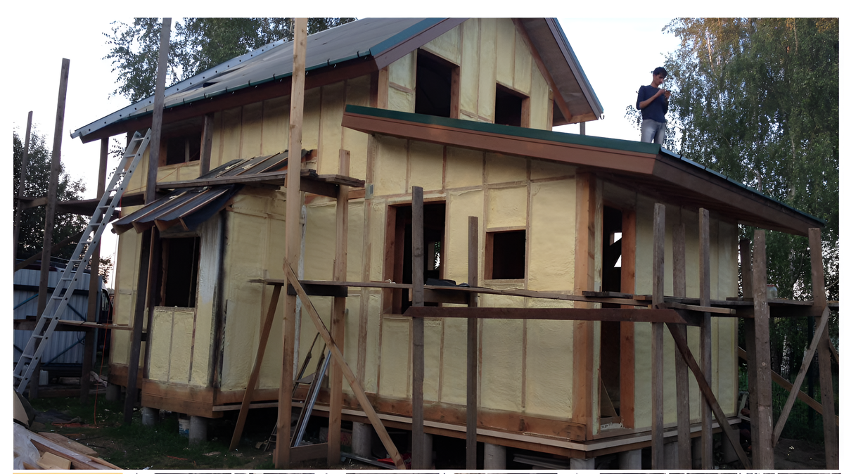 Утепление фасада дома пенополиуретаном Подрядчик ППУ