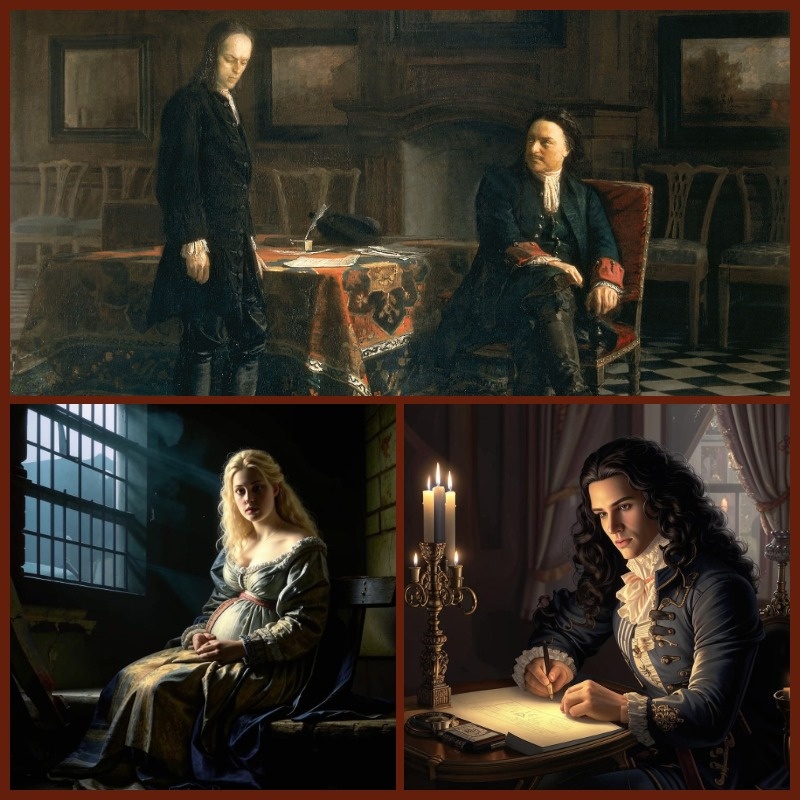 Н. Ге "Петр Первый допрашивает царевича в Петергофе. Картинки созданы нейросетью