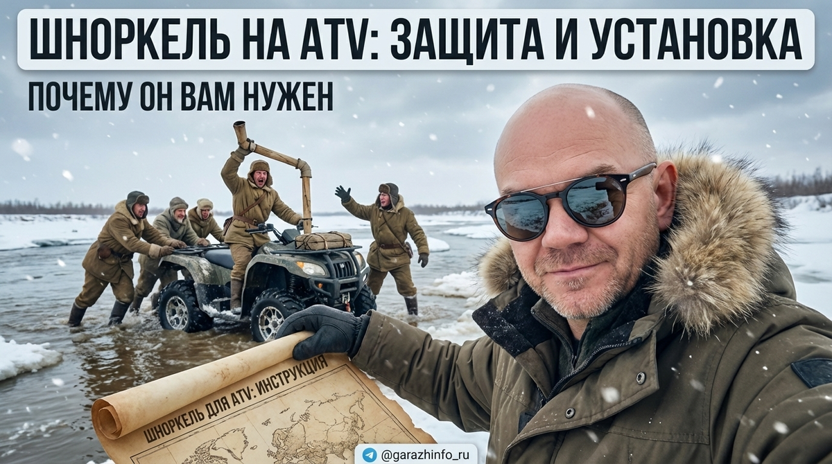    Шноркель для квадроцикла помогает преодолевать водные преграды. Zero8