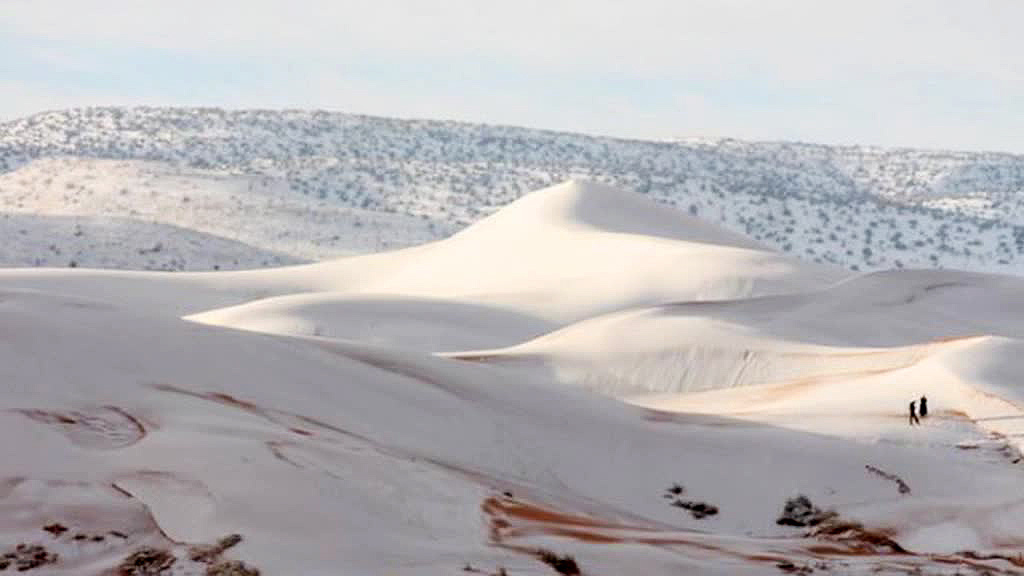    Пустыня Сахара в снегу