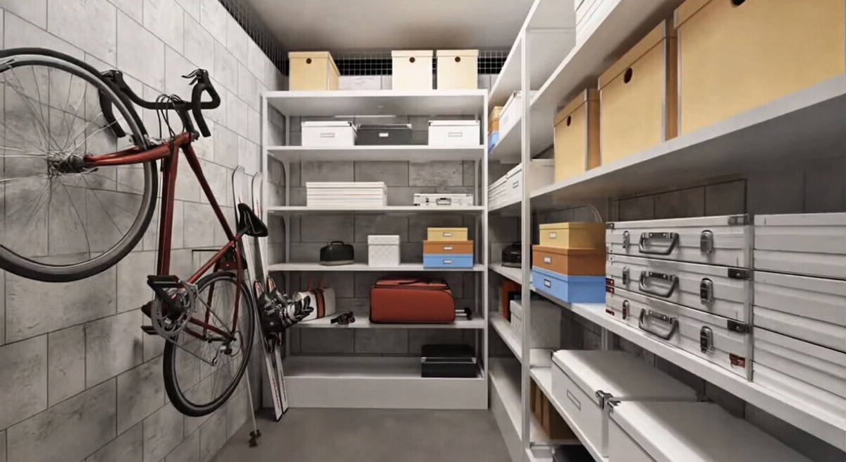 Пример обустройства кладовой // Источник фото: ЖК «Экография», застройщик ГК «Охта Групп»