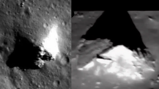 Некоторые исследователи считают, что на снимках Луны есть объекты, похожие на пирамиды, и они могут быть руинами древних построек. Например, уфолог из Тайваня Скотт Уоринг утверждает, что на спутнике есть пирамиды, подобные египетским на плато Гиза. 