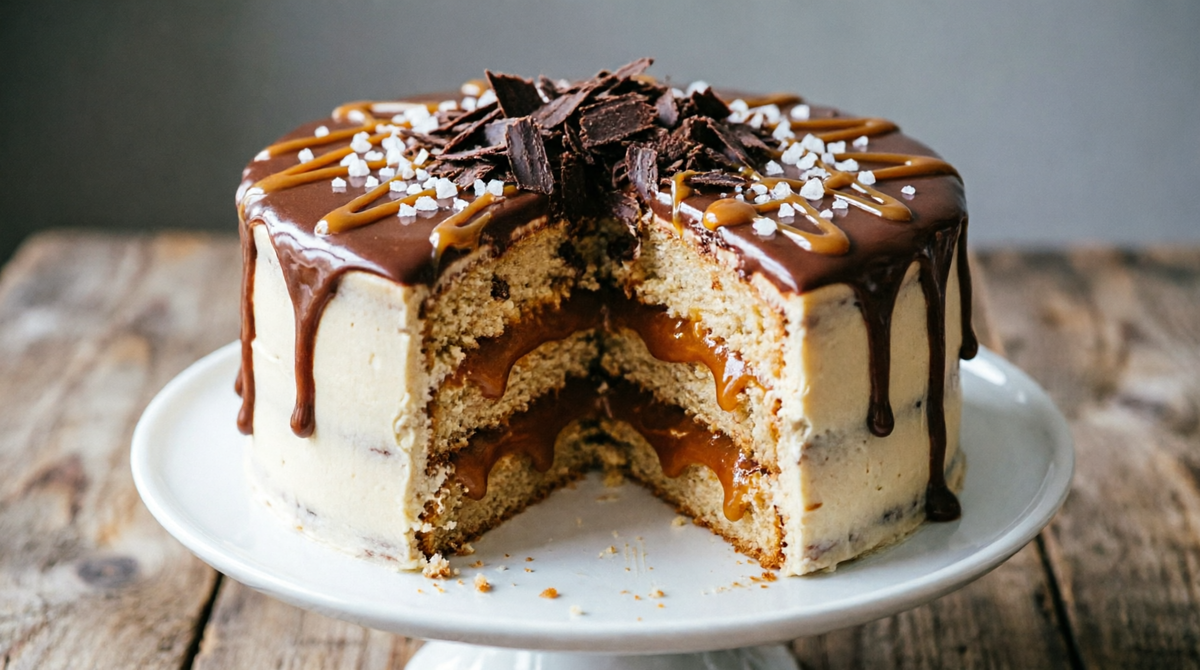 Торт "Соленая карамель" с шелковым кремом