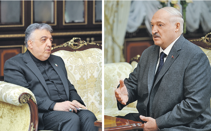 Александр Лукашенко в разговоре с Послом Ирана в Беларуси Алирезой Санеи сказал, что агрессия Израиля и США - недопустима. Фото: БелТА