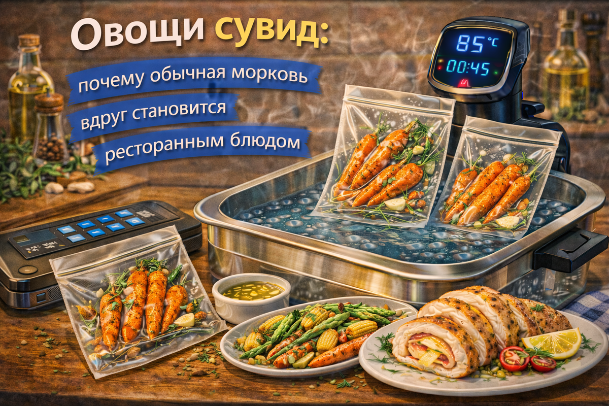 Овощи сувид — почему обычная морковь вдруг становится ресторанным блюдом
