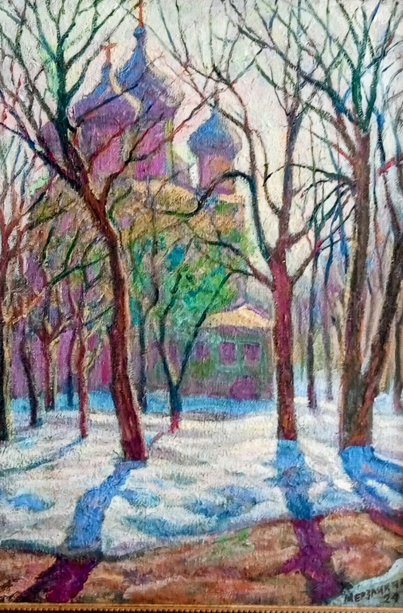 Художник Михаил Мерзликин  -  "Март в Донском монастыре"