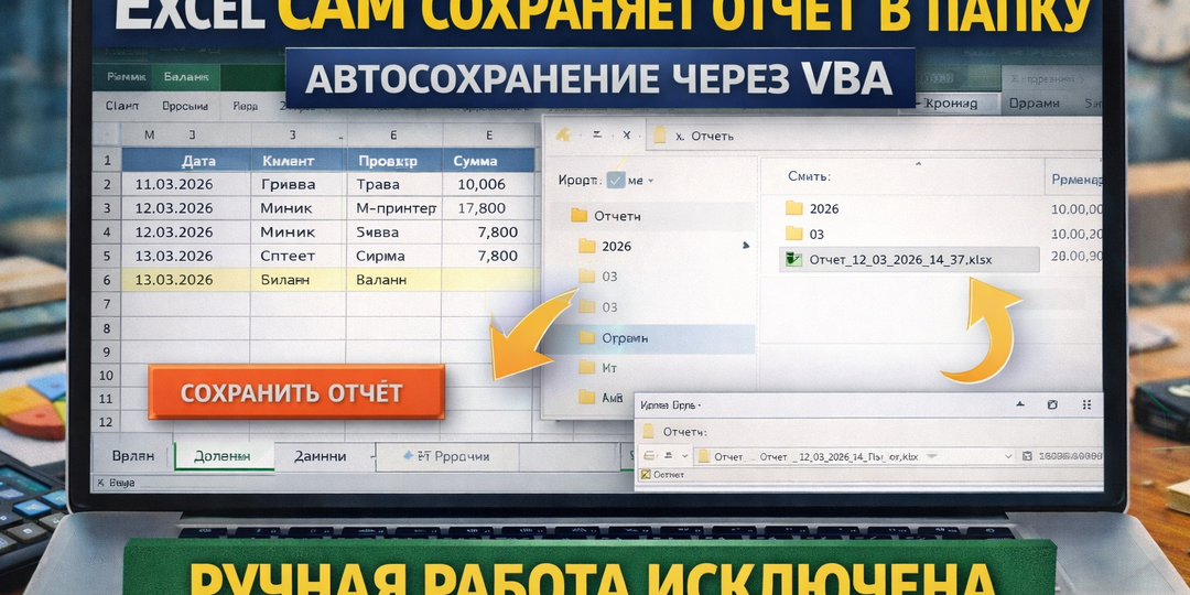 Excel сам сохраняет отчёт в папку — VBA-решение, которое убирает самую скучную часть работы