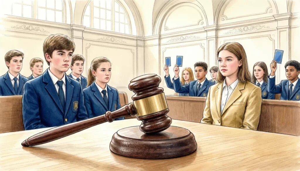    Судебный батл «Дело №14»: подростки примеряют роли прокуроров, адвокатов и присяжных. Фото с занятия. OLGA BORISOVA