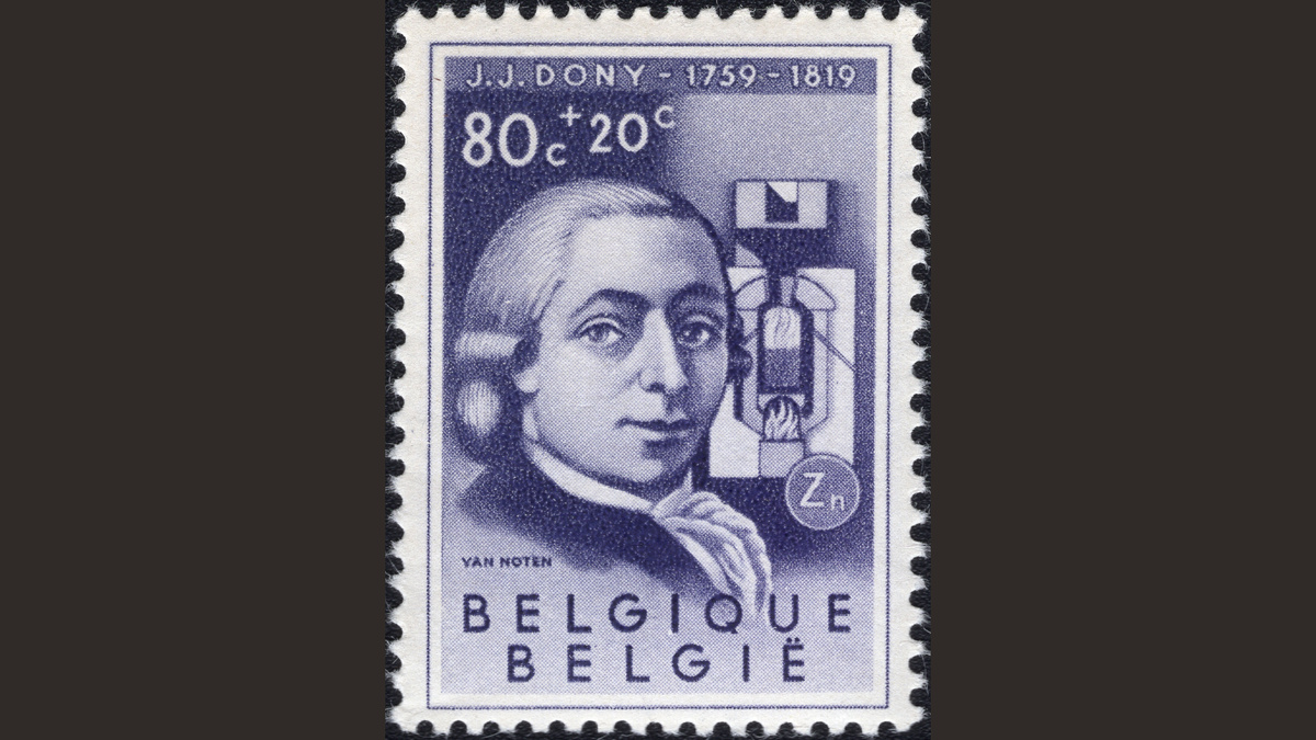 1.2. Бельгия, 1955 год, № 1023. Жан-Жак Дони (1759-1819), изобретатель метода промышленного производства чистого цинка. Изобретатель.
