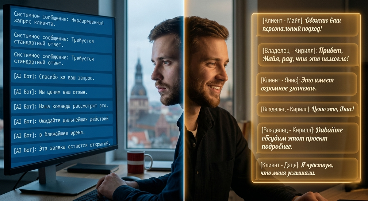 Разница между шаблоном и живым ответом - в одном промпте