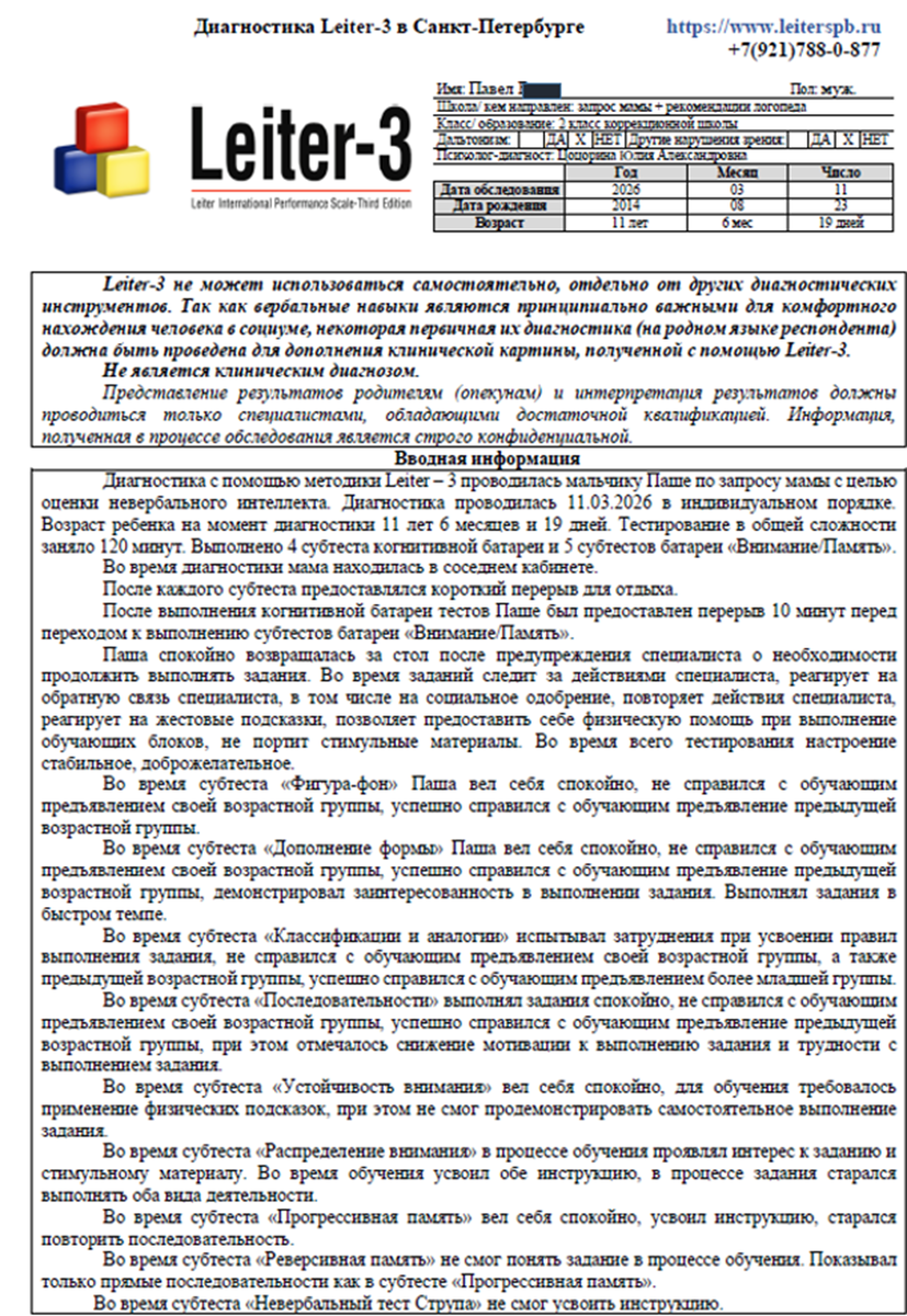 Тест был сдан у сертифицированного специалиста в Спб