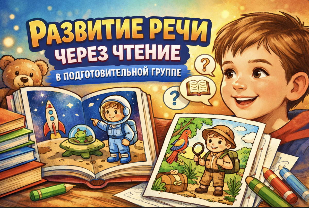 Развитие речи в подготовительной группе через чтение