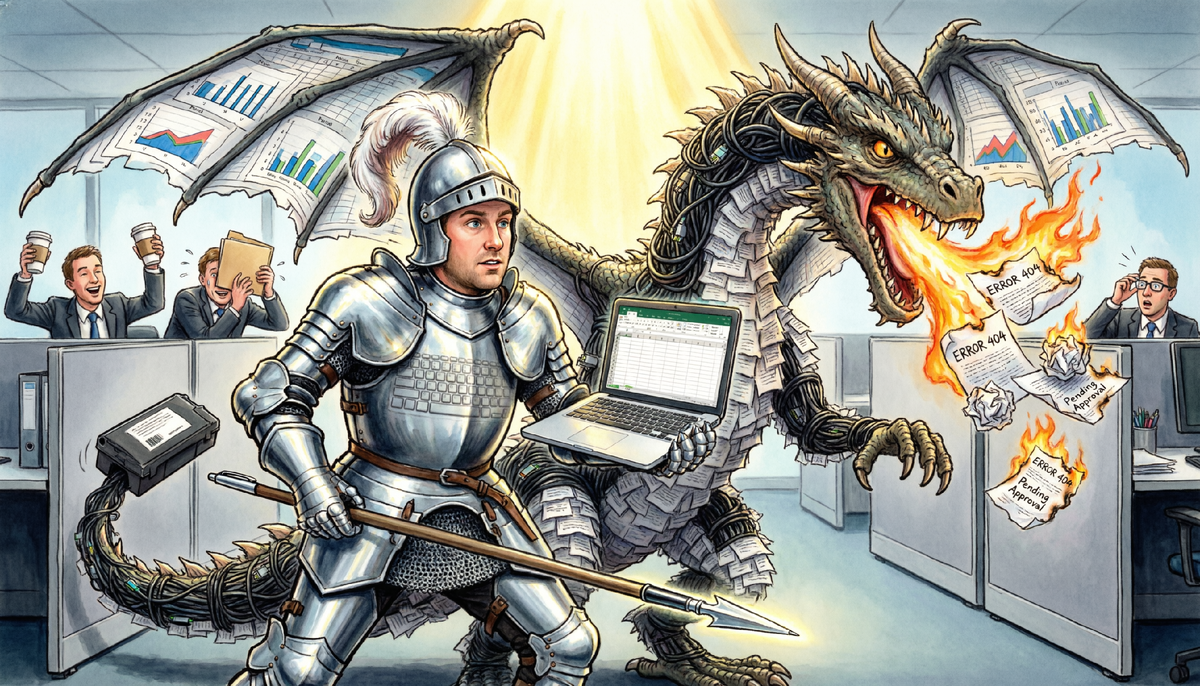 Я попросил нейросеть написать инструкцию по выживанию в офисе в стиле средневекового эпоса. 