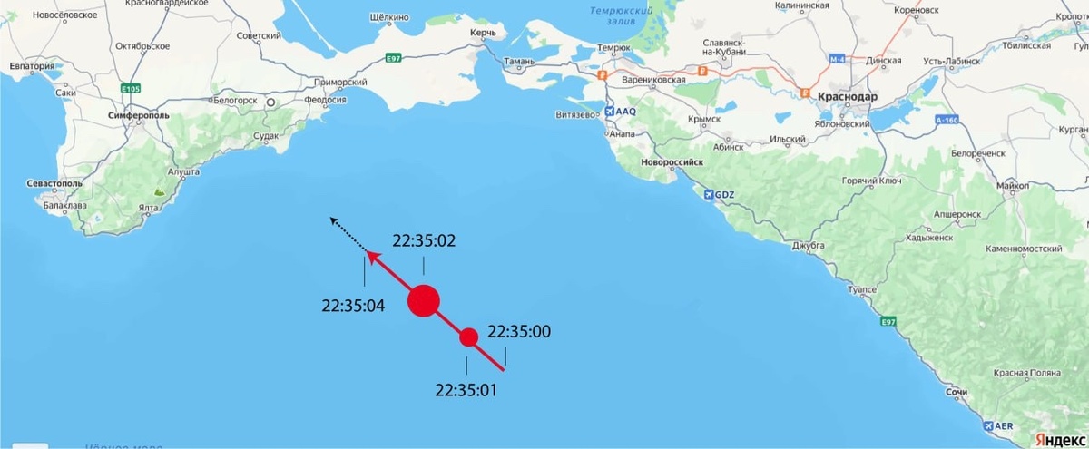    Метеорит упал в Черное море в 100 км от Крымского мостаИзображение сгенерировано нейросетью FLUX.2