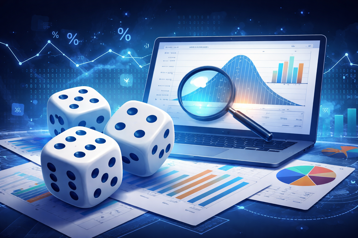 Распределение вероятностей: подтвердить тот факт, что при бросании игральной кости с одинаковой вероятностью выпадает любая из ее граней, можно только очень много раз бросив эту игральную кость, записав результаты и подсчитав, сколько раз какая грань выпадала.