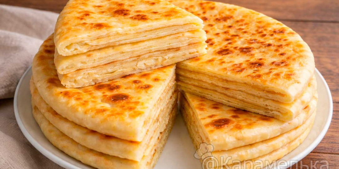Хычины с сыром и картофелем: тонкие, мягкие и очень ароматные лепёшки