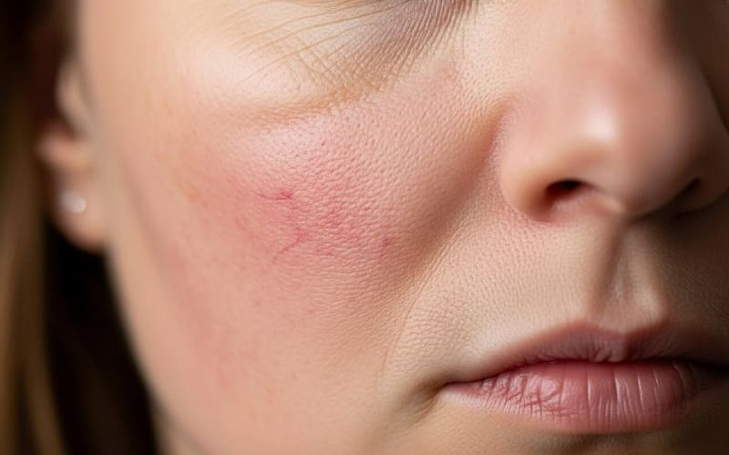 Купероз развивается постепенно: от временного покраснения кожа переходит к стойкой сосудистой сетке, которая не исчезает сама и требует своевременной коррекции.