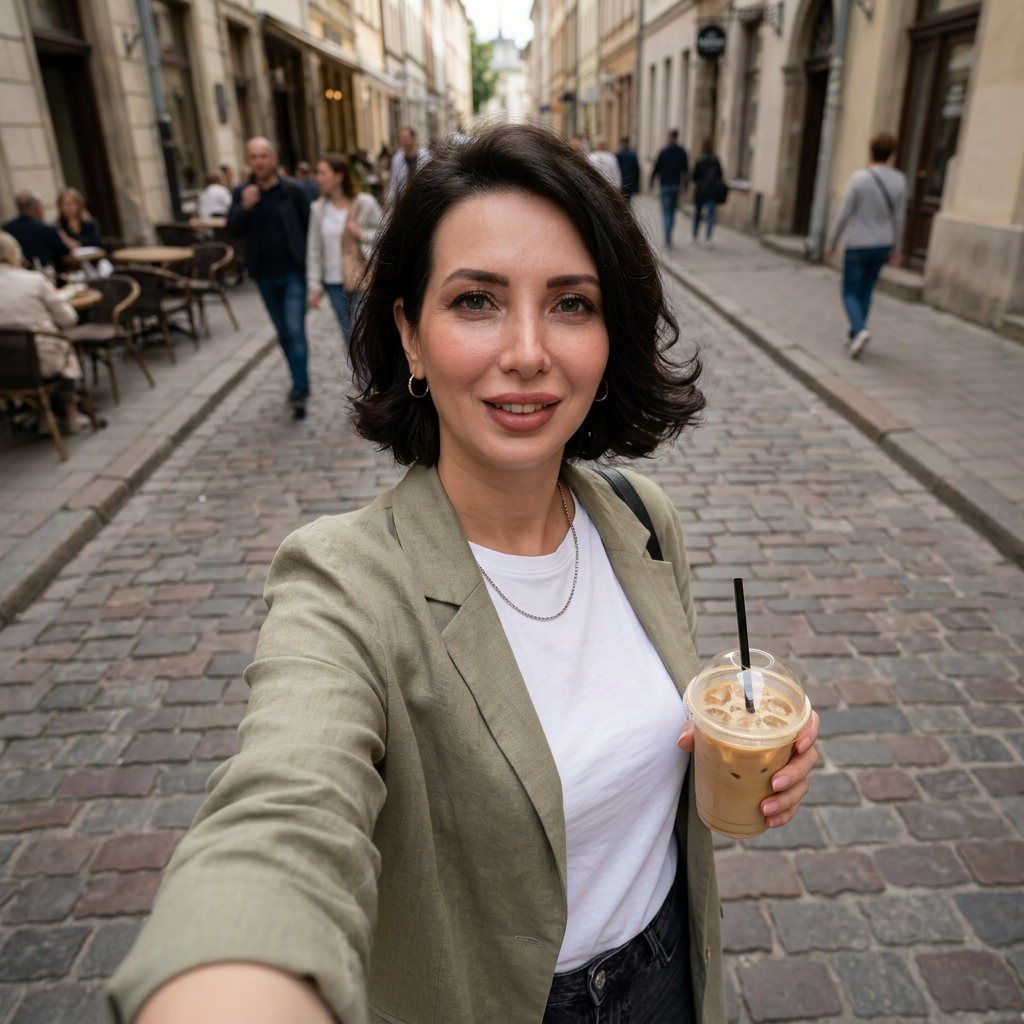 Спонтанное селфи на улице