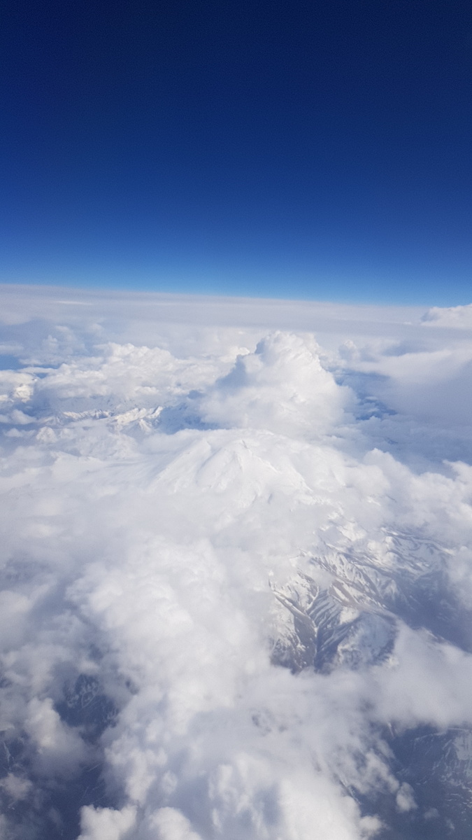 Из самолета сделала несколько снимков горных вершин. Фото автора канала