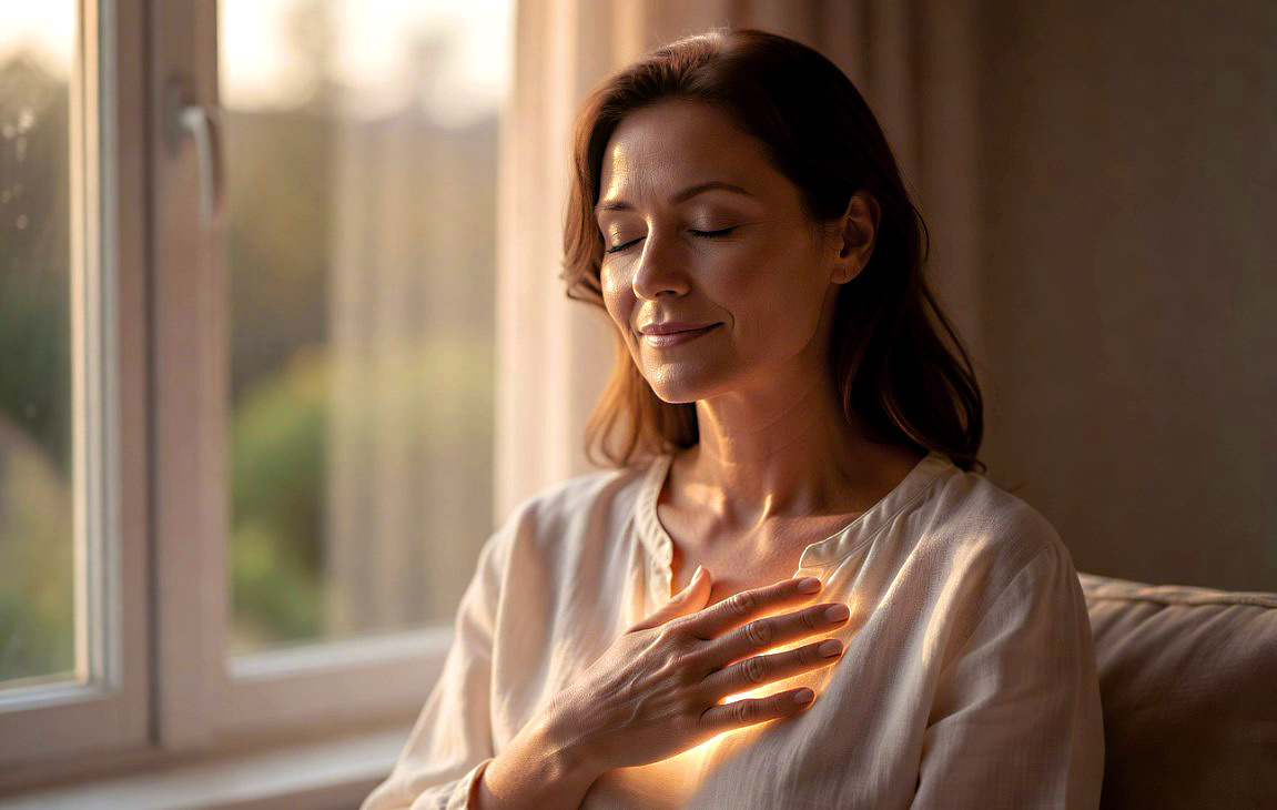 Закройте глаза на пять секунд и почувствуйте свои ладони изнутри