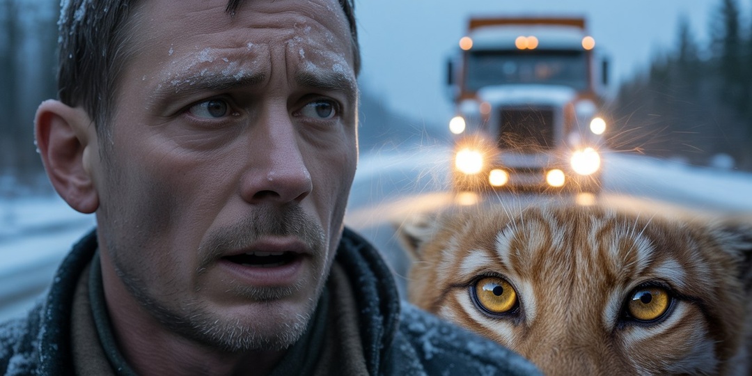 Дальнобойщик Виктор спас рысь с рысятами. А он поблагодарил его