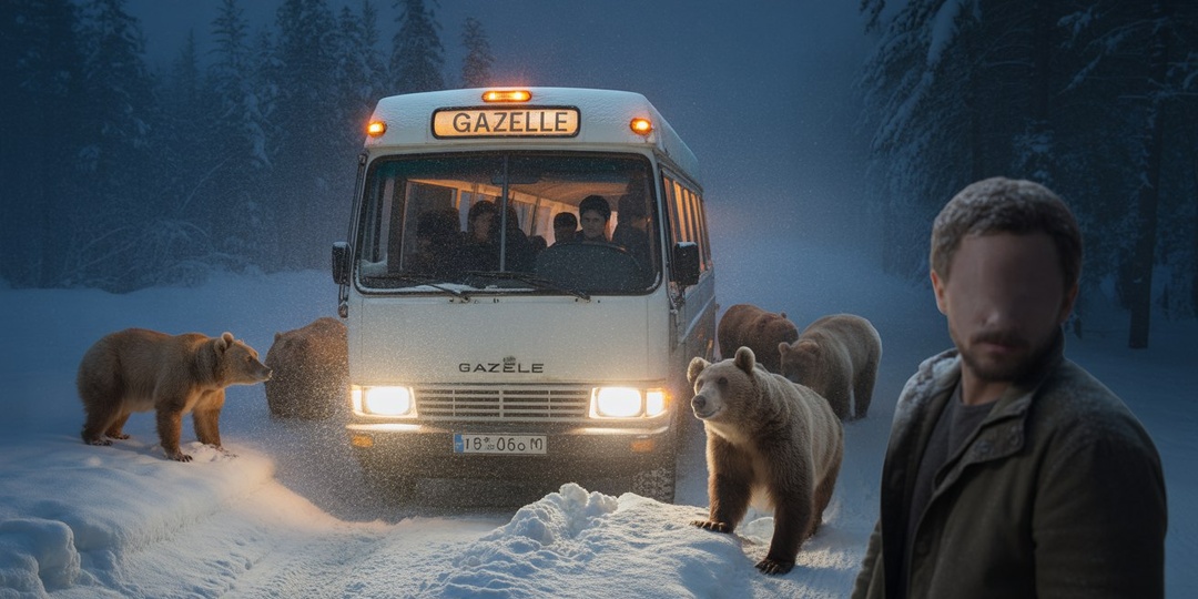 Маршрутка остановилась посреди леса и из темноты вышел медведь. Все опешили, но пассажир сказал: «Я его знаю»