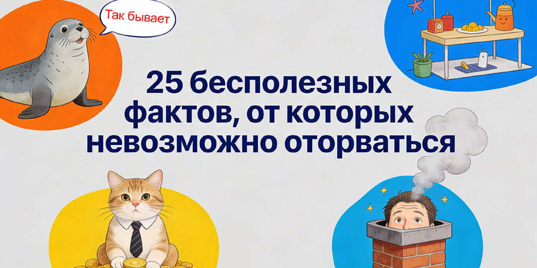 25 бесполезных но интересных фактов