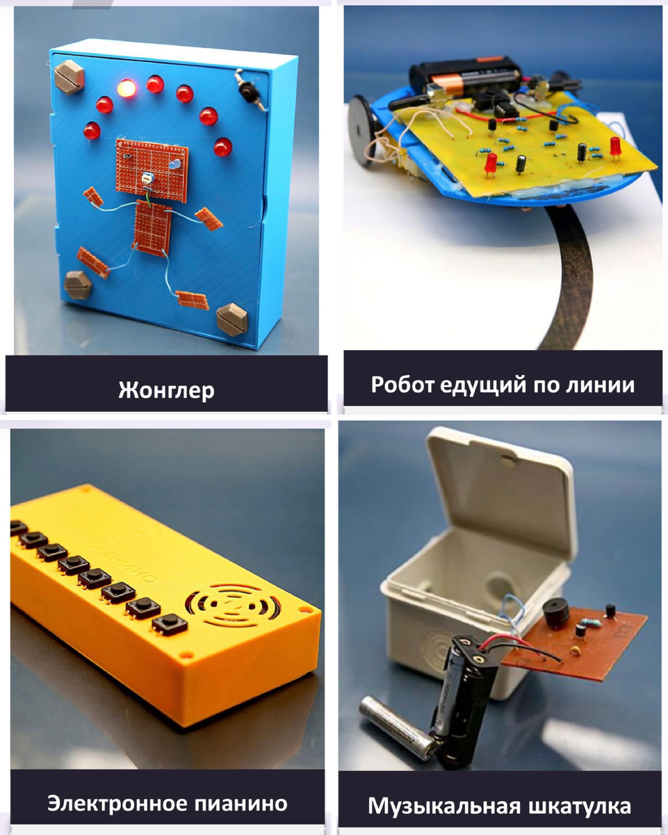 Третий курс — это уровень «профи».

Ребята переходят от простых схем к созданию сложных гаджетов, где каждый этап — от изготовления печатной платы до финальной отладки — они выполняют сами.

Вот топ-4 проекта этого года:

🎵 Музыкальная шкатулка

Это не просто звуковой сигнал, а целая мелодия Бетховена «К Элизе»! Ваш ребенок сам создаст печатную плату для этого изящного устройства.

🎹 Электронное пианино

Знакомство с легендарной микросхемой — Таймером 555. Дети учатся подбирать правильную тональность, чтобы на готовом инструменте можно было сыграть любой шедевр.

🏎 Робот, едущий по линии

Настоящая робототехника! Ребята  изучают работу компаратора, собирают плату и проводят отладку, а в финале устраивают захватывающие соревнования роботов.

🤹 Жонглер

Один из самых сложных проектов на базе сразу двух микросхем: Таймера и Десятичного счетчика. Требует мастерства в пайке и внимательности при сборке.

Каждая поделка — это работающий прибор, которым можно гордиться! 🚀

Хотите, чтобы ваш ребенок разбирался в технике на уровне профи?
Ждем его на нашем направлении «Электроника»! 🔌✨

Подробности и запись по ссылке:
https://t.me/+79932550500
Или по телефону: +7 993 25-50-500

Развитие детей Истра
🛑 Центр «Програйт»
📍Спортивная д.1, Истра

Инстаграм https://www.instagram.com/progrite_istra
Наш сайт http://progrite.ru
Телеграм канал https://t.me/progrite_istra
Группа в ВК https://vk.com/progrite
ДЗЕН https://dzen.ru/progrite

#Горизонтэтотожецель
#ИстраДляДетей
#ЛагерьДляДетейИстра #ЦентрДетиИстра #ЗанятияДляДетейИстра #ИстраСекцииДляДетей #КружкиДляДетейИстра #АнглийскийДляДетей 
#РобототехникаДляДетейИстра
#ПрограммированиеДляДетейИстра
#ЭлектроникаДляДетейИстра
#ЦентрразвитияПрограйт
#ШколапрограммированияПрограйт
#РазвивающийцентрПрограйт
#ITклубПрограйт