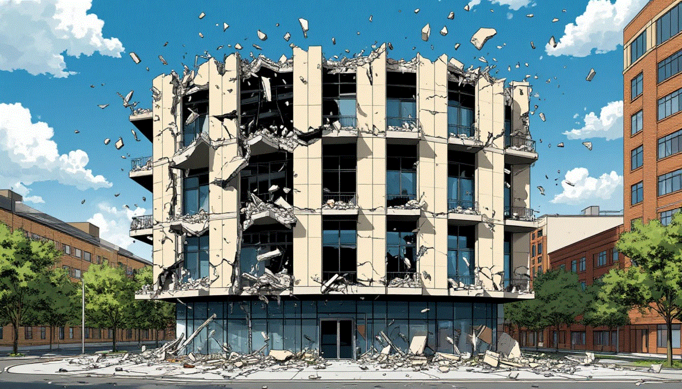 Изображение коллапса в строительстве создано ИИ