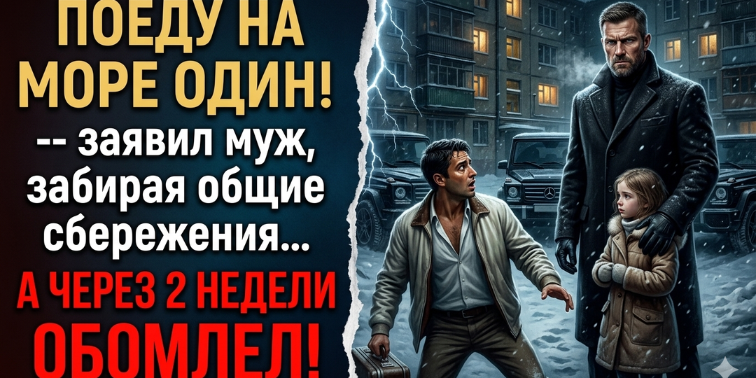 "Раз отпуск тебе не дают, я на море один", - заявил муж, забирая общие деньги. Но когда он вернулся через 2 недели, его ждал ледяной душ