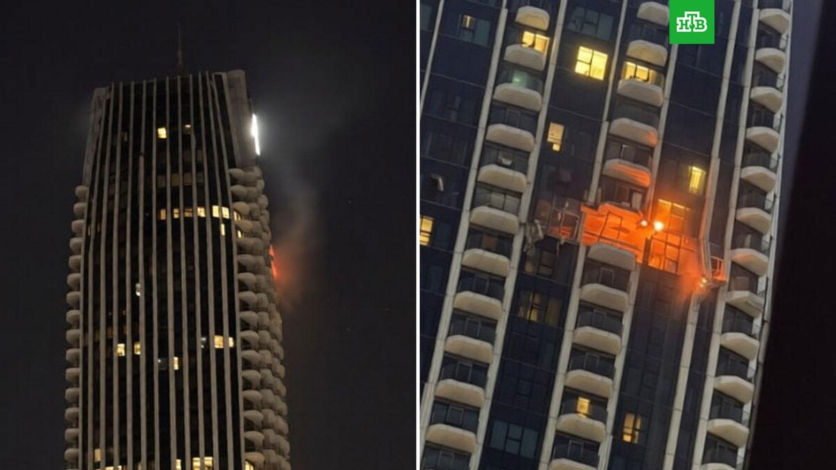    Дрон упал на небоскреб в Дубае