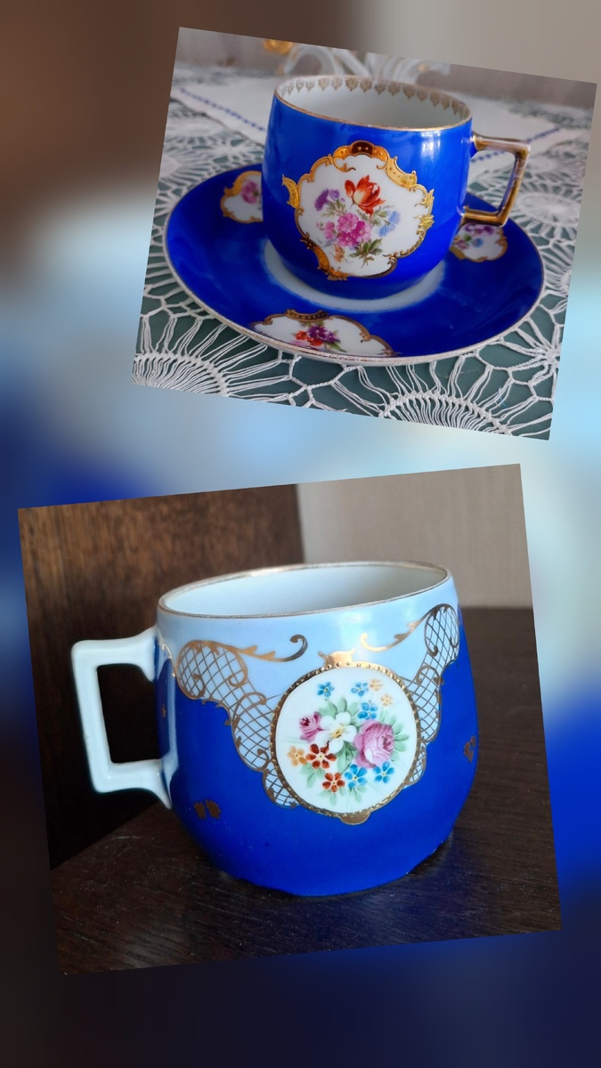 Фото автора. Нижняя чашка  - моя, верхняя - автора Мой мир фарфора...